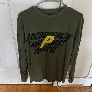 PALACE Olive Green Alphabet Long Sleeve Tee